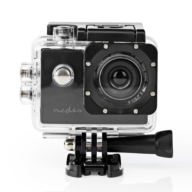 NEDIS ACAM04BK Action Cam 20p @ 30fps 5MPixel Waterproof up to: 30.0m 90min Mounts