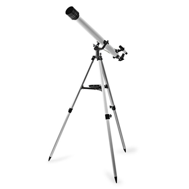 Apertura del telescopio NEDIS SCTE5060WT: 50 mm Longitud focal: 600 mm Telescopio buscador: 5 x 2
