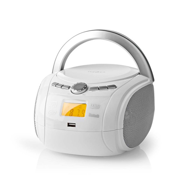 NEDIS SPBB100WT CD PLAYER BOOMBOX 9W BLUETOOTH / FM WHITE