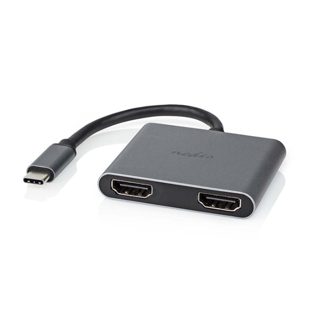 NEDIS CCGP64670BK01 USB MULTI-PORT ADAPTER USB-C MÄNNLICH - 2x HDMI 0.10 m SCHWARZ