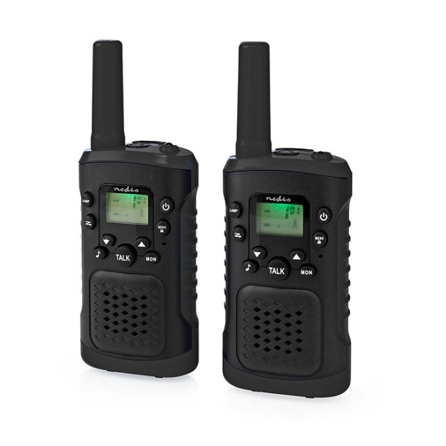 NEDIS WLTK0610BK WALKIE-TALKIE SET 2 HANDSETS UP TO 6KM FREQUENCY CHANNELS: 8 PTT / VOX BLACK