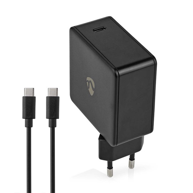 NEDIS WCPD65W100BK LADEGERÄT 3.0 / 3.25A ANZAHL AUSGÄNGE: 1xUSB-C 2.00m MAX. AUSGANGSLEISTUNG: 65W