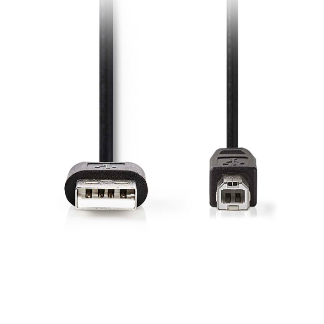 NEDIS CCGL60101BK30 USB 2.0-Kabel, USB-A-Stecker – USB-B-Stecker, 4.5 W, 480 Mbit/s, 3.00 m, Schwarz