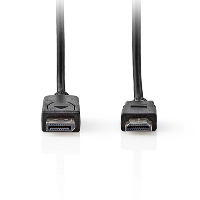 NEDIS CCGL37101BK20 DISPLAYPORT-KABEL, DISPLAYPORT-Stecker – HDMI-Stecker, 2.00 m