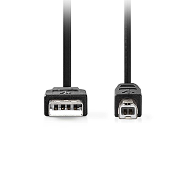 NEDIS CCGL60100BK30 USB 2.0-Kabel USB-A-Stecker – USB-B-Stecker 10 W, 3.00 m, Schwarz