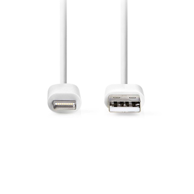 NEDIS CCGL39300WT20 LIGHTNING USB 2.0 CABLE, APPLE LIGHTNING 8-PIN - USB-A MALE 2.00m WHITE