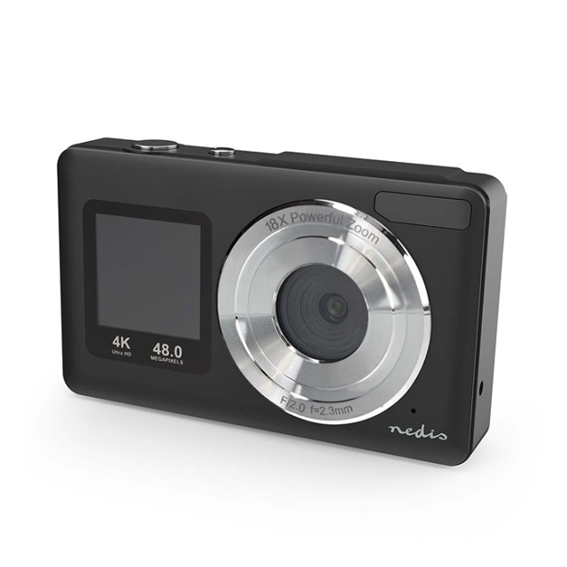 NEDIS PCAM2530BK Ψηφιακή φωτογραφική μηχανή με διπλή οθόνη LCD 2.4