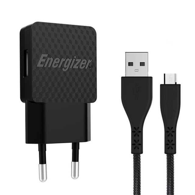 ENERGIZER AC1AEULMCM WALL CHARGER LW 1A EU + MicroUSB Cable Black