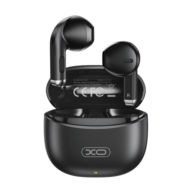 XO X33 BLACK COLOR Bluetooth ακουστικά handsfree με θήκη φόρτισης, σε μαύρο χρώμα