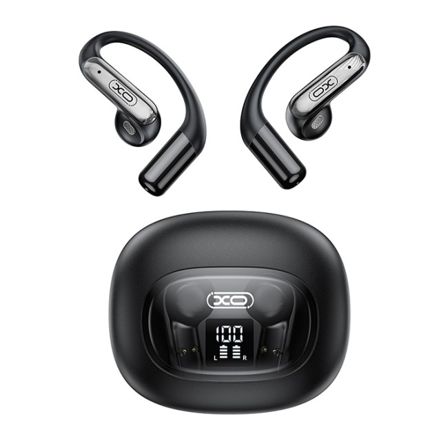 XO G49 BLACK COLOR Bluetooth ακουστικά handsfree με θήκη φόρτισης και LED οθόνη, σε μαύρο χρώμα