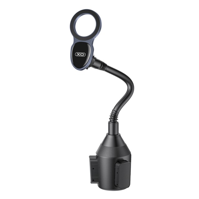 XO C305 BLACK Βάση στήριξης κινητού με στερέωση στην ποτηροθήκη του αυτοκινήτου κι ευέλικτο βραχίονα