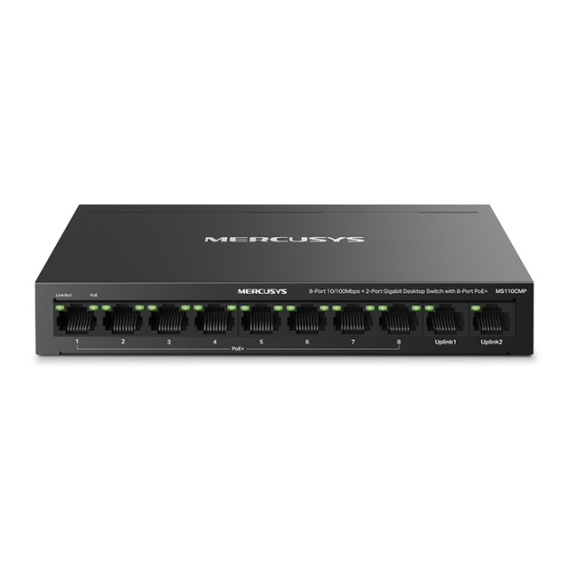 MERCUSYS MS110CMP 8-Port 10/100 Mbps + 2-Port Gigabit Desktop Switch με 8 θύρες PoE+