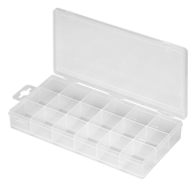 GOOBAY plastic case for small parts, 21x10.5x3cm, transparent