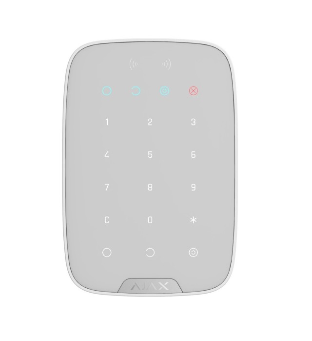 Ajax KeyPad Plus Tastiera touch wireless bianca con lettore di prossimità integrato