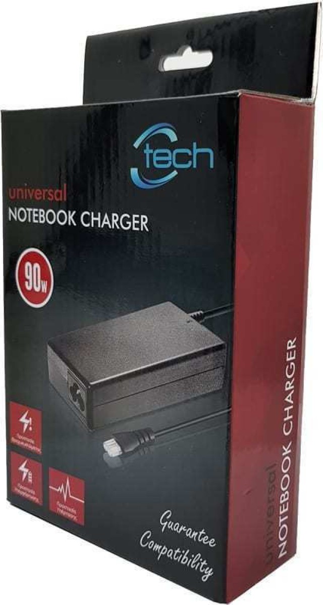 CTECH φορτιστής laptop CP-0001, Universal, 90W, χωρίς βύσματα
