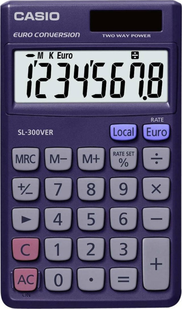 Casio Pocket Calculator SL-300VER 8 Digits in Purple Color
