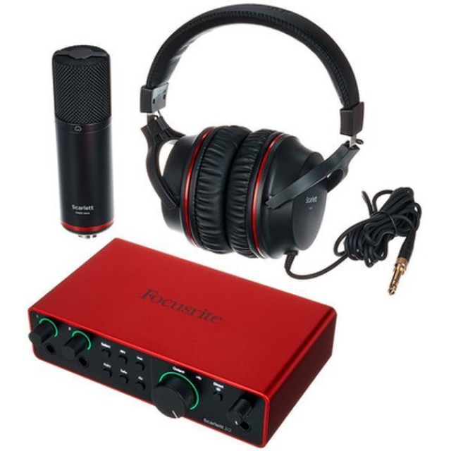 SCHEDA AUDIO 2I2 4A GEN+ MICROFONO + CUFFIE - SCARLETT 2I2 STUDIO 4A