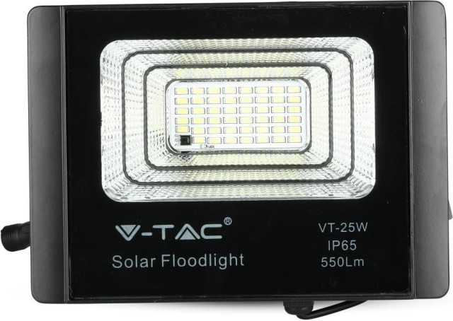 Faretto Solare LED V-TAC 12W Nero Bianco Freddo 94006