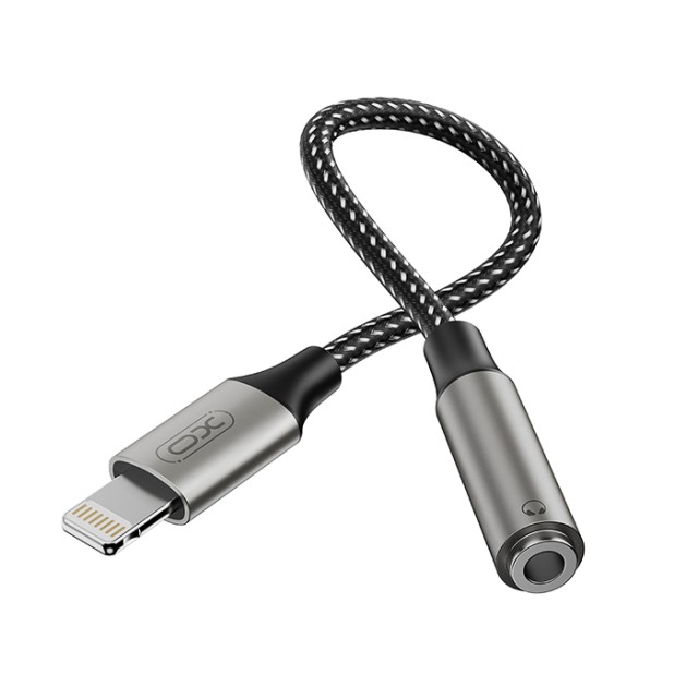XO NB-R258C Καλώδιο-αντάπτορας Lightning - 3.5mm θηλ., 0.12m σε γκρι χρώμα