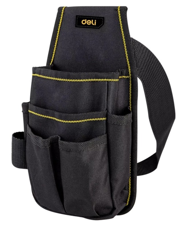 DELI waist tool bag DL430003 for hand tools, 25x12cm, black