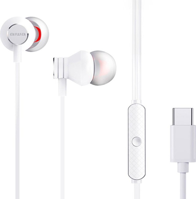 AIWA Stereo TYPE-C IN-Ear With Remote And Mic White - (ESTM-50USB-C-WT)