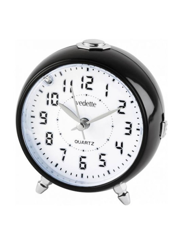 Vedette Alarm Clock VR10127 Silent Plastic Black