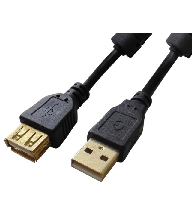 ΚΑΛΩΔΙΟ USB 2.0 A/M A/F 1.8m ΠΡΟΕΚΤΑΣΗΣ ΜΕ ΦΕΡΡΙΤΗ HIGH SPEED ΜΑΥΡΟ BLS VZN