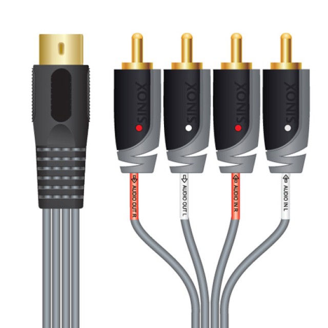OEM SXA1701 Cable DIN Macho a 4 RCA Macho 1m