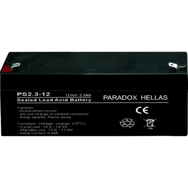 Paradox PS2.3-12 Capacidad de cables de tipo cerrado y capacidad 2.3A