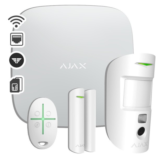 Sistema di allarme wireless Ajax Starter Kit Cam Plus bianco