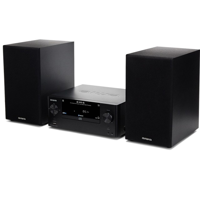 Aiwa Audio System 2.0 MSBTU-500 50W con CD / Digital Media Player e Bluetooth Nero