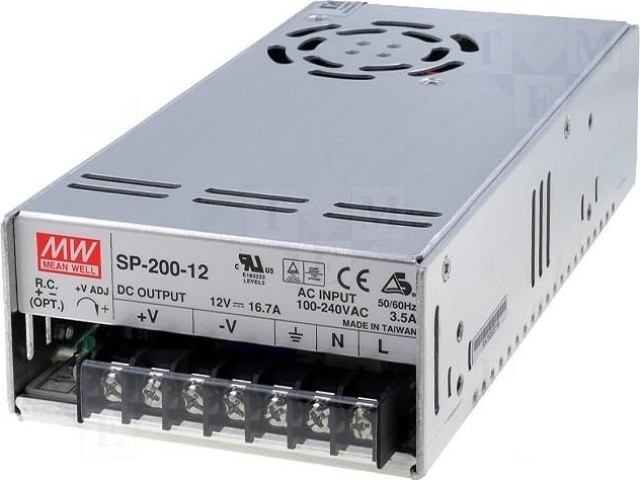 LED power supply 12V 200W SP200-12 Mean Well
