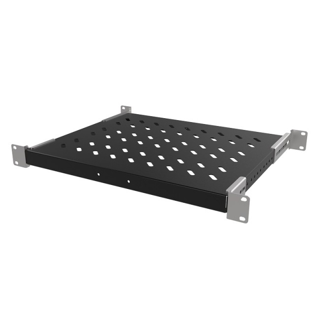 Ραφι 1Uγια rack με βαθος 60cm 50Kgr L= 34,50cm+brackets RAL9005