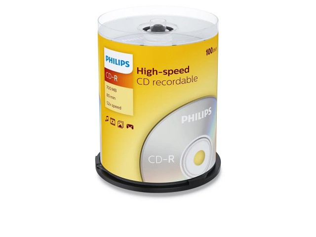Philips Εγγράψιμα CD-R 52x 700MB Cake Box 100τμχ CR7D5NB00