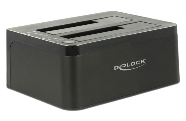 DELOCK docking station 62661, clone function, 2x HDD/SSD, 6Gb/s, μαύρο