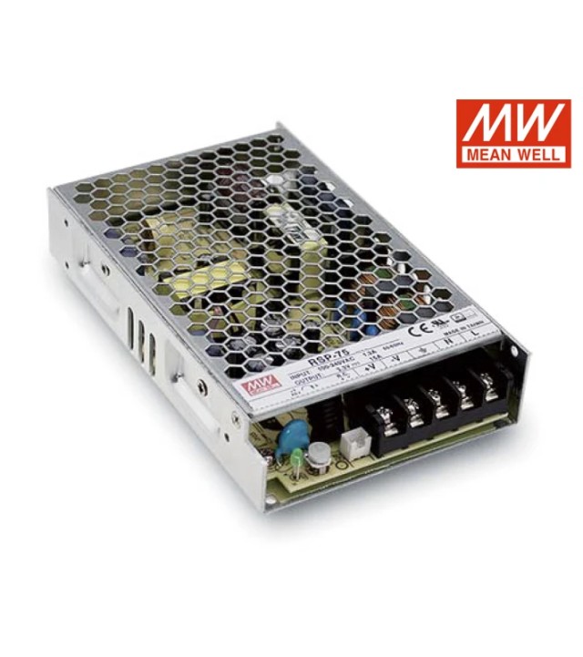 ΤΡΟΦΟΔΟΤΙΚΟ 75W/7.5VDC/10A PFC LOW PROFILE RSP-75-7.5 MEAN WELL