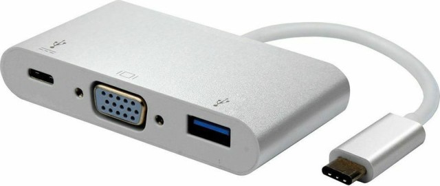 Roline Tipo C - Adaptador VGA, M / F, + 1x USB 3.2 Gen 1 AF, + 1x Tipo C (suministro de energía) -12.03.3202