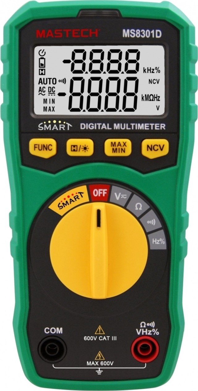 MULTIMETER DIGITAL BASIC AUTOMATIC MEASUREMENT SELECTION (SMART) + CONTACT DETECTION MS8301D MASTECH