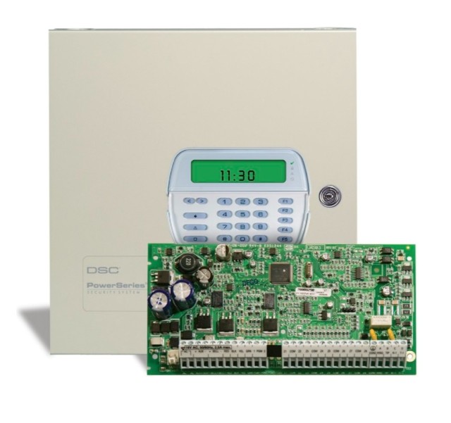 DSC POWERSERIES PC1616E7H Kit Allarme 6/16 Zone con Scatola Metallica e Icona Tastiera PK5501E1