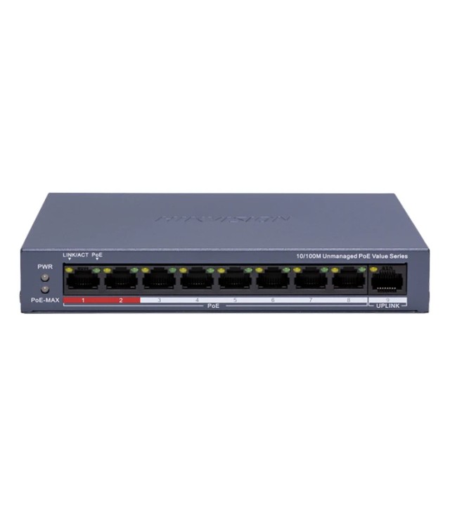 HIKVISION DS-3E0109P-E/M(C) Fast Unmanaged Ethernet 8 port PoE Switch.