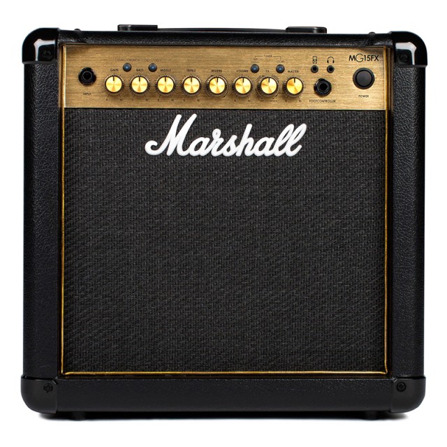 AMPLIFICADOR DE GUITARRA MARSHALL MG15GFX COMBO 15W POLYEFFE DORADO