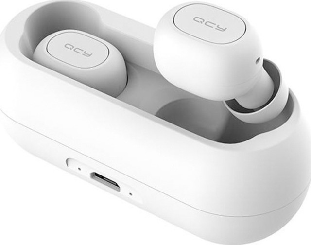 QCY T1C TWS WHITE True Wireless Earbuds 5.0 Bluetooth Headphones 80hrs