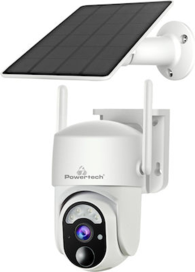 POWERTECH smart ηλιακή κάμερα PT-1177, 4MP, WiFi, SD, PTZ, IP65