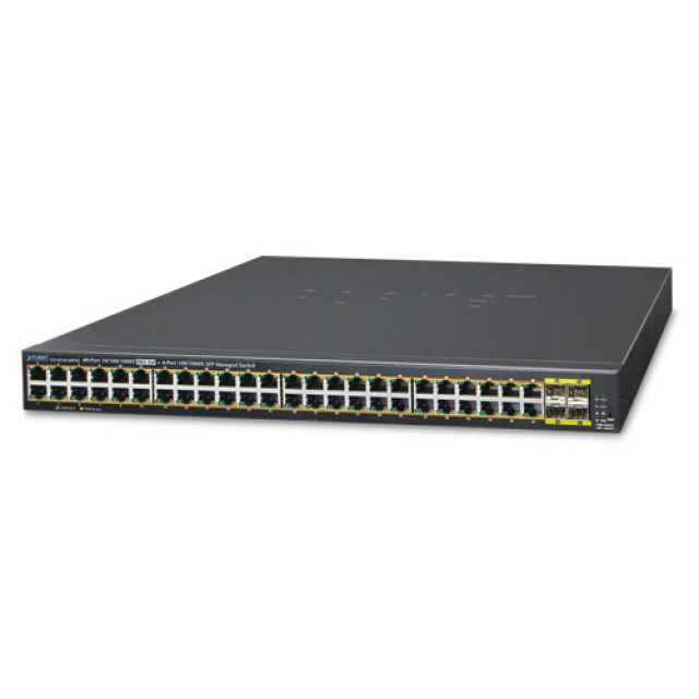 PLANET GS-4210-48P4S 48 puertos 10/100 / 1000T 802.3at PoE + Switch administrado SFP 4 / 100BASE-X de 1000 puertos / 440W