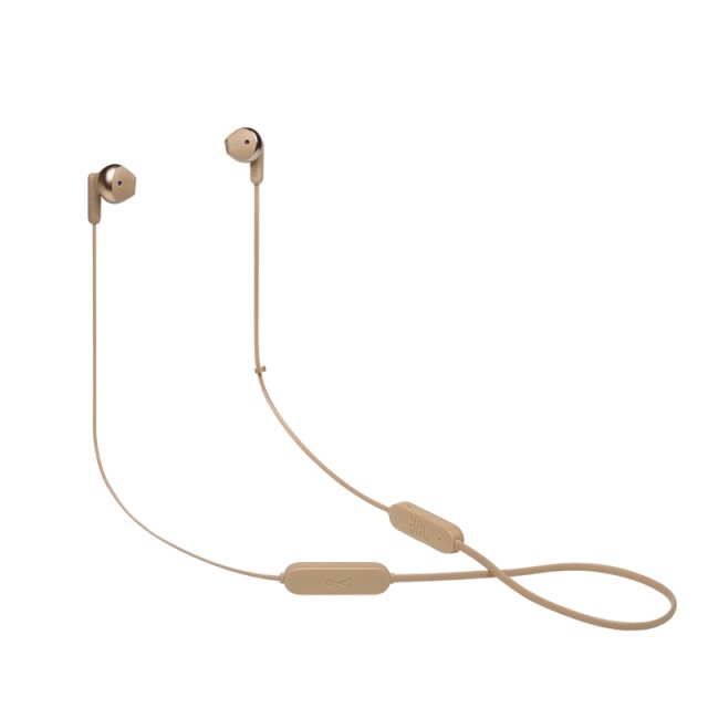 Auriculares dorados con banda para el cuello Bluetooth JBL Tune 215