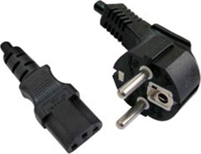 Cable de alimentación para PC 3X0.75 mm² 2 m recto negro