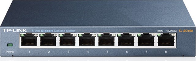 TP-LINK TL-SG108 v2 Unmanaged L2 Switch with 8 Gigabit (1Gbps) Ethernet Ports