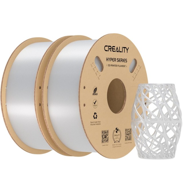 Creality Hyper-PETG Value Pack 2kg 2x Transparent 3D Printer Filament, fast print, 2kg 1.76