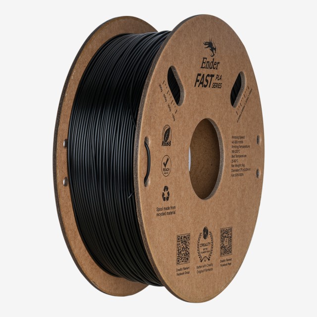 Creality Ender Fast PLA Black – 300mm/s 3D Printer Filament 1 kg Spool,1.95