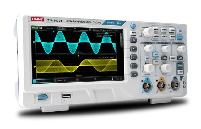 UNI-T digitales Tischoszilloskop UPO1202CS, 2 Kanäle, 200 MHz